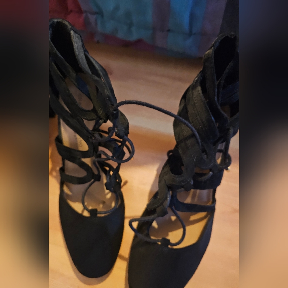 Elegant Black Lace-Up Women's Shoes